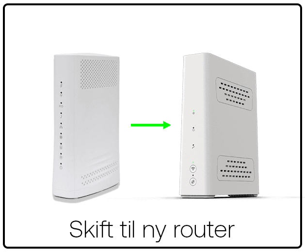 Skift til ny router knap
