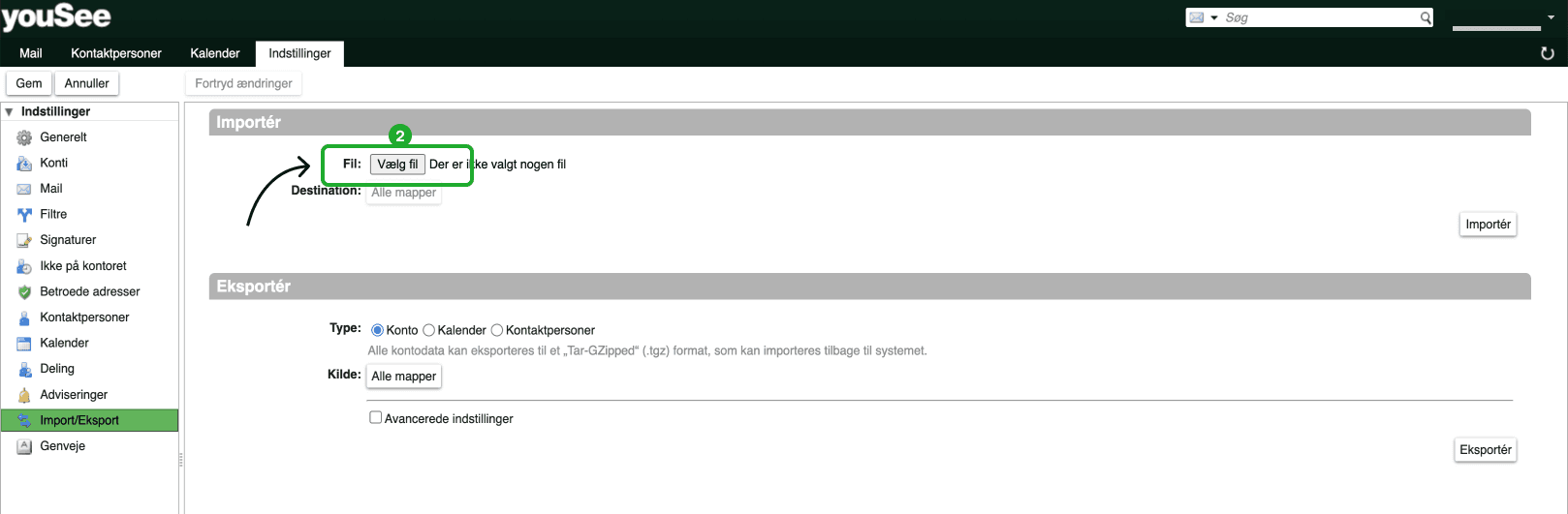 I trin 2 skal du trykke på vælg fil. Vælg din fil og tryk på åbn