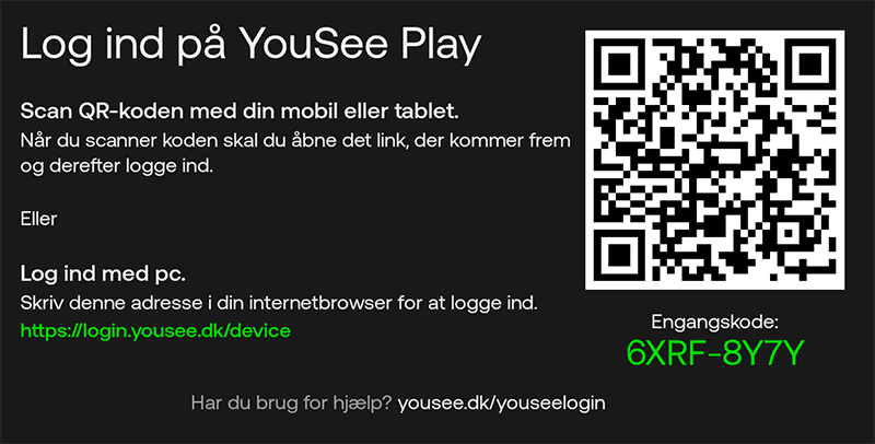 YouSee Tv & Film på Smart TV QR-kode