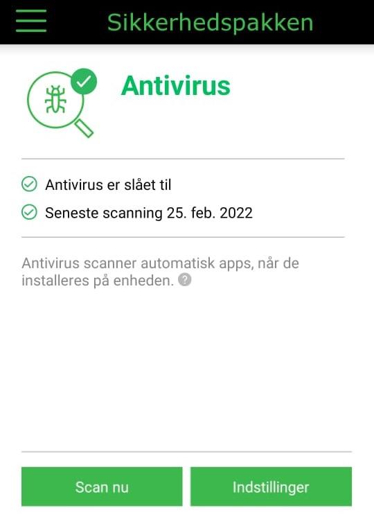 Antivirus status