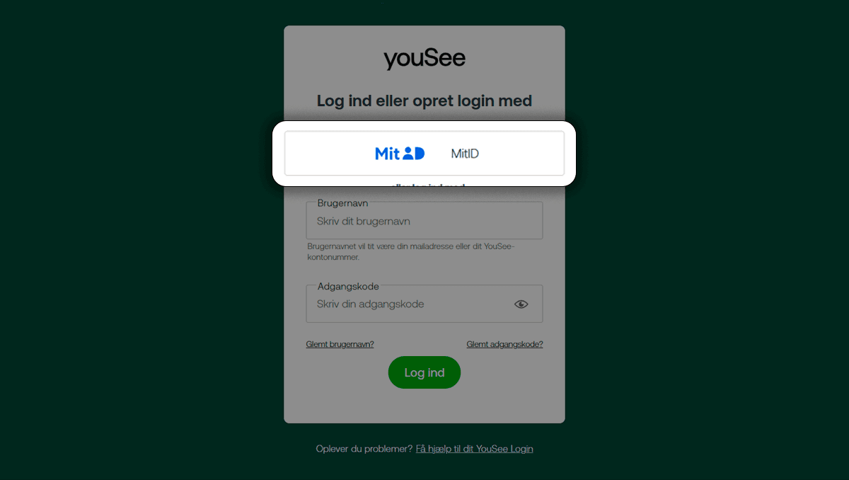 Sådan opretter du dit YouSee Login